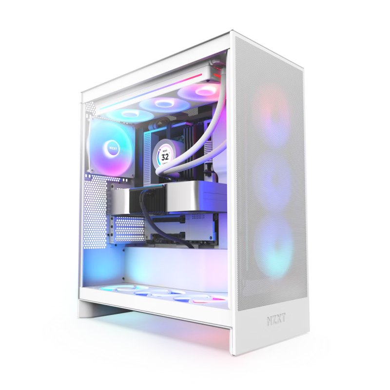 NZXT H7 Flow (2024) RGB Mid-Tower Case - White