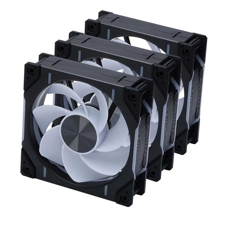 Phanteks D30 120mm PWM Fan Reversed DRGB 3 Pack, Black